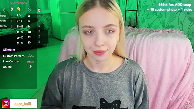 Alice Halle online show from December 9, 2024, 5:30 pm