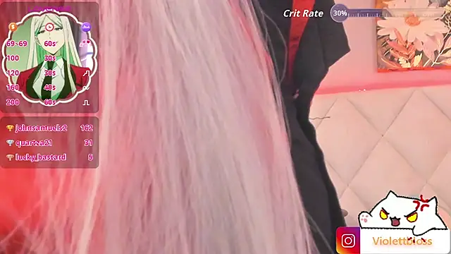 Snapshot of Violettbloss chatting on October 4, 2025, 7:43 am Violettbloss online show from October 4, 2025, 7:43 am