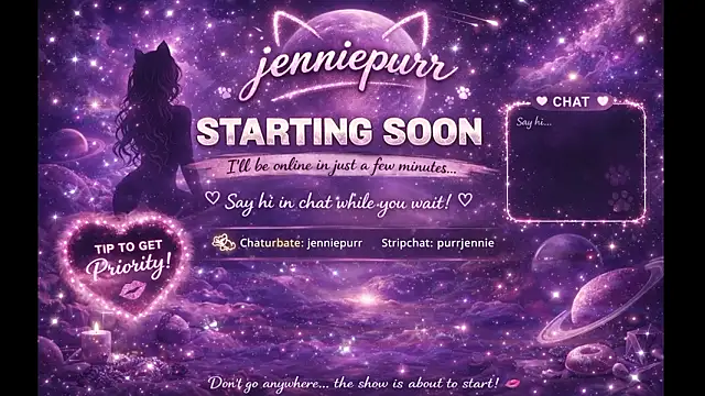 purrjennie online show from March 27, 2026, 11:16 pm