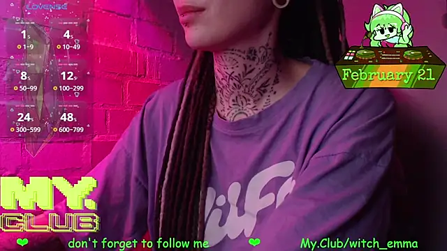 Snapshot of Witch_Emma chatting on February 21, 2026, 7:32 am Witch Emma online show from February 21, 2026, 7:32 am