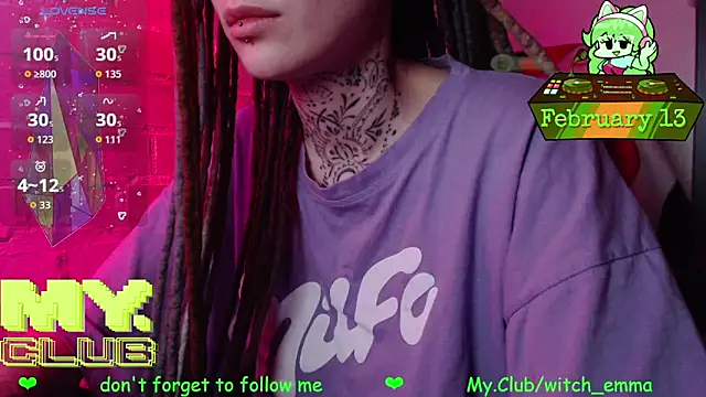 Snapshot of Witch_Emma chatting on February 13, 2026, 7:30 am Witch Emma online show from February 13, 2026, 7:30 am